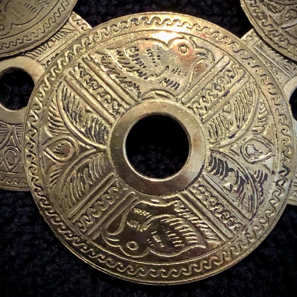 Vintage Brass Gold Toned India Statement Bracelet - Picture 2 of 4